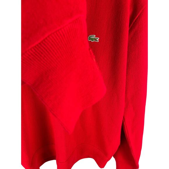 Vintage 80’s IZOD-Lacoste Bright Red V-Neck Soft Sweater Size Large - Picture 8 of 9
